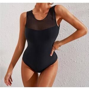 SummerMae Mesh Front Strappy Back One Piece Swimware Medium
